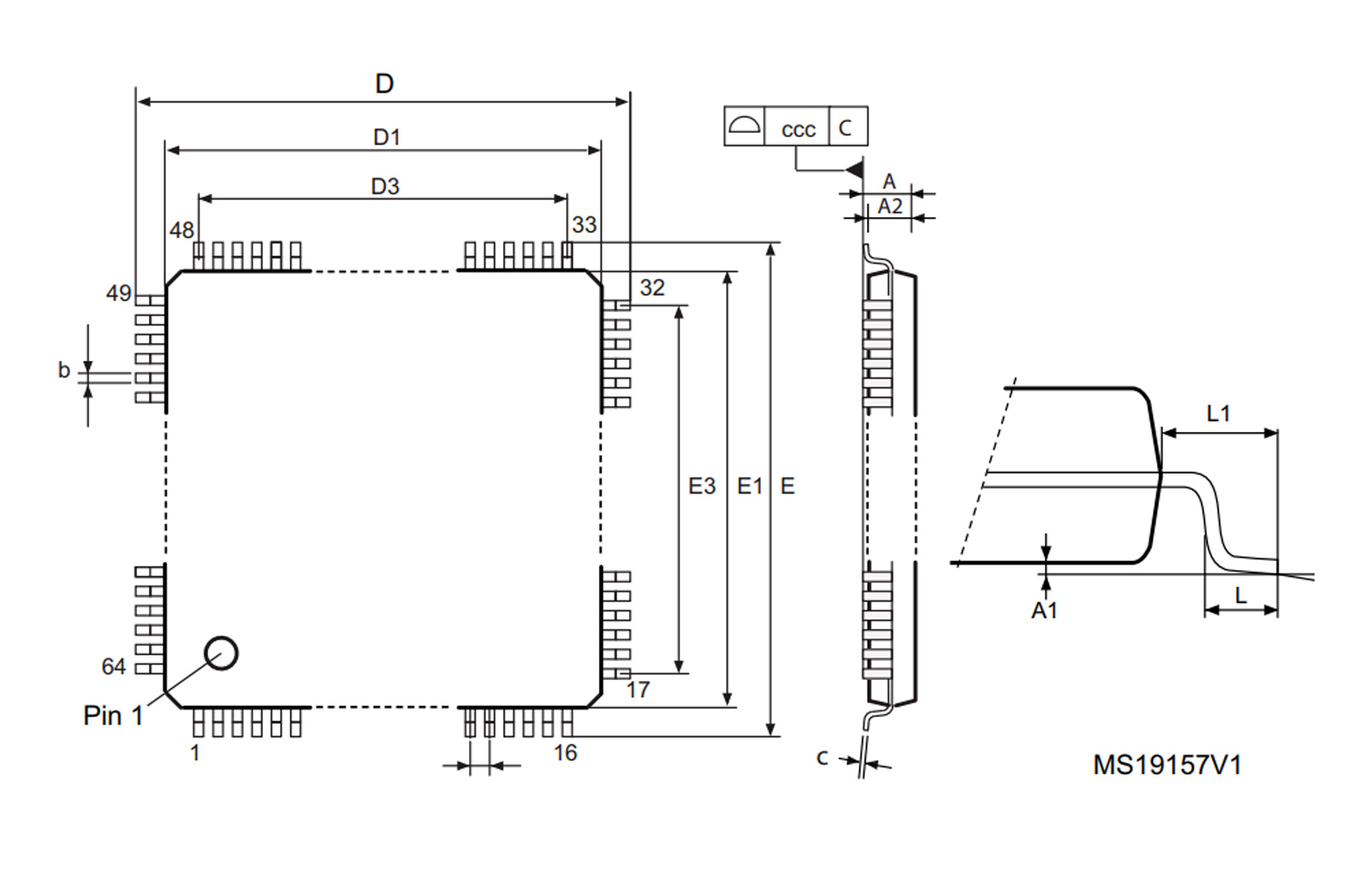 STM8L052R8T6 package